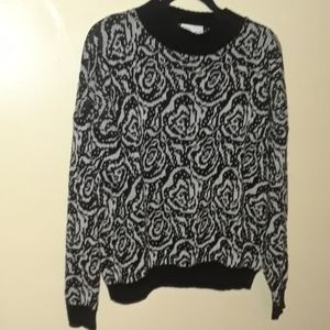 Vtg rose print granny sweater